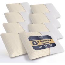 The White Stone - Ensemble de 8 Oreillers en Memory Foam 40 x 70 cm Hauteur 11 cm Oreillers Cervicaux Hypoallergéniques, Ergonomiques et Respirants