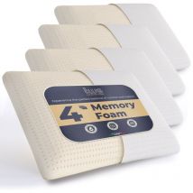 Set da 4 Guanciali Memory Foam 40 x 70 cm Altezza 11 cm Cuscini Cervicale Ipoallergenici, Ergonomici e Traspiranti Funzione Antisoffoco e