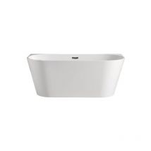 Thea - vasca a semi-isola - Vasca da Bagno con Bordi Larghi - Design Sottile e Arrotondato - Acrilico - Robusta - Facile Manutenzione - 80x170x58cm