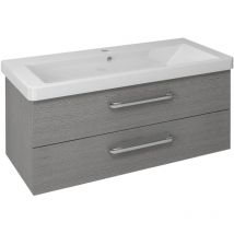 Sapho - theia 2 Drawer Vanity Unité 101,4x43,5x44,2cm, chêne argenté