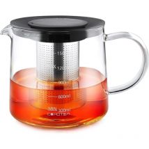 Ctlite - Théière en Verre avec Filtre amovible en Acier Inoxydable,1.5L/50 OZ,Peut être utilisé pour Plaque Vitrocéramique, Micro-ondes,