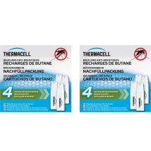 Lot De 8 Cartouches De Gaz Butane Pour Bouclier Diffuseur Et Lanterne Anti-moustiques - Effet Rapide - Inodore Thbutane4x2 - Thermacell