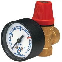 Thermador S15ZM - Valve with mounted pressure gauge 3 bar brass body 1/2"