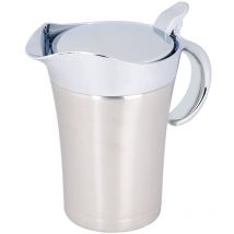 Thermal Sauce Pot, 750ML 304 Acier Inoxydable Thermal Sauce Pot Double Bateau Pot De Service Cruche Seau Pour Jus De Tomate Sauce Cuisine Fournitures