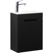 Badplaats - Badezimmer Badmöbel-set Thermis 40 Cm – Matt Schwarz – Badezimme