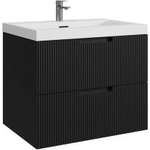 Badplaats - Mobile da bagno Thermis 60 cm Nero opaco – Mobile contenitore Mobile lavabo