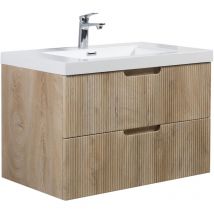 Badplaats - Mobile da bagno Thermis 80 cm - Rovere chiaro – Mobile contenitore lavabo