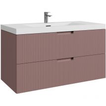 Badplaats - Mobile da Bagno Thermis 100 cm Rosa Opaco – Mobile portaoggetti per lavabo