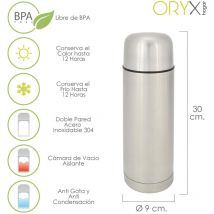 Oryx - Termo Liquidos Acero Inoxidable Antigoteo 750 Ml.