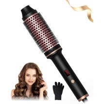 Mimiy - Thermobürste, Thermobürste, LCD-Display 120–200 °C, Erhöhung des Haarvolumens, lockere Locken, glattes Haar, Doppelspannung, leicht und 
