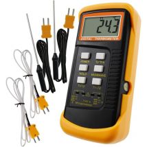 Ugreat - Thermoelement-Thermometer, digitales K-Typ-Thermometer, HVAC-Thermometer, Doppelthermometer mit 4 Thermoelementen,
