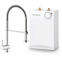 Boiler con serbatoio dell'acqua calda da 5 L sotto il tavolo pronto per il collegamento + raccordo Thermoflow da 2 kW