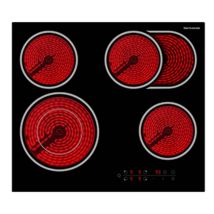 Thermomate - CHTB604 Piano Cottura in Ceramica da Incass 60cm, Piano Cottura Elettrico a 4 Zone con Sensore Touch Control Timer Blocco Bambini,