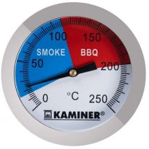 Thermomètre – KAMINER – 0°C à +250°C – Acier inoxydable – Idéal pour barbecue et fumoir