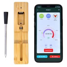 Thermomètre à viande intelligent avec Bluetooth Portée sans fil de 150 pieds pour le four, le gril, la cuisine, le barbecue, le fumoir, la rôtissoire