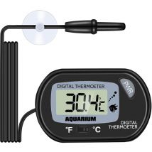 Thermomètre Aquarium - lcd Digital Thermometre Aquarium avec Ventouse Et Sonde à Immersion pour Aquarium,Terrarium, Sonde Étanche pour Aquarium Fish