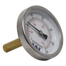 Thermomètre axial Ø63 - 0 à 120° - Longueur doigt de gant 50 mm - pour chauffage et réfrigération - Arcanaute