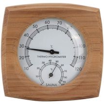 Thermomètre de Sauna, Thermo-hygromètre d'intérieur en Bois 2-en-1 Thermomètre Hygromètre Hammam Accessoires pour Sauna,Thermo-hygromètre pour Sauna