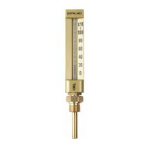 Thermomètre droit boîtier aluminium pour chauffage - 63 mm Distrilabo