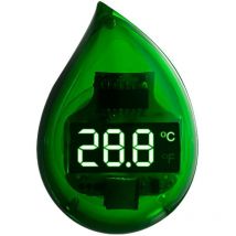 Thermomètre forme de goutte d'eau large plage de température Aquarium numérique Compact thermomètre d'eau douce Aquarium vert