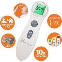 Thermometre frontal numérique - dreambaby - Infrarouge sans contact - Mesure de la température de la fievre - Pour bébés et
