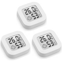 Thermomètre Hygrometre Intérieur, 3PCS Mini lcd Thermomètre Hygromètre Digital à Haute Précision, Thermomètre d'intérieur Exterieur Mural Pour Maison