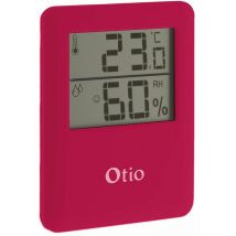 Thermomètre hygromètre magnétique lcd - rose Otio