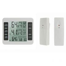 Thermomètre intérieur extérieur avec capteur sans fil Moniteur de température numérique Compteur Max & Min Record Grand écran LCD pour la maison, la