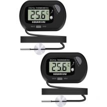 Thermomètre lcd Numérique d'aquarium avec Ventouses et Sonde Étanche pour Aquarium Fish Tank, Reptile Terrarium (2PCS)