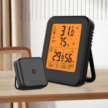 Thermomètre Hygromètre Numérique Ultrixe, Thermomètre Hygrometre Intérieur Et Extérieur, Avec Capteur Extérieure Sans Fil, Rétroéclairage Lcd °C/°F, 