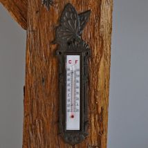 Thermomètre mural papillon fonte 28X8cm