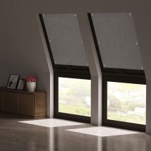 WOLTU Thermo Dachfenster Rollo ohne Bohren Sonnenschutz Verdunkelungsrollo mit Saugnäpfen, Thermorollo Hitzeschutz für Dachfenster 76x93 cm, Grau
