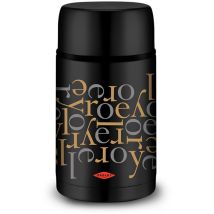 Oroley - Thermos D'Une Capacité De 1 Litre Pour Solides, Sans Bpa, Noir Avec Motif De Lettrage