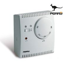 E3/03017 thermostat d'expansion à gaz analogique série «teg» avec éclairage pilote et sélecteur «été / hiver» blanc Perry