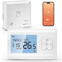 Thermostat Connecté sans Fil, Thermostat Connecte et Intelligent WiFi, Programmable Thermostat Chaudiere Gaz, Commande Vocale et Contrôle à Distance