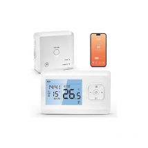 Thermostat Connecté sans Fil, Thermostat Connecte et Intelligent WiFi, Programmable Thermostat Chaudiere Gaz, Commande Vocale et Contrôle à Distance