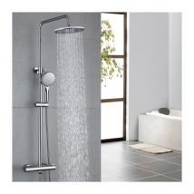 Ubeegol - Duschsystem mit Thermostat Regendusche Duschset Brausegarnitur Duscharmatur Thermostat 40°C mit Versteckter Wasserauslauf Duschstange inkl.