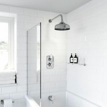 Park Lane - Thermostatic Concealed Lever Cross Shower Bath Filler Wall Mounted Fixed Head