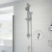 Architeckt - Thermostatic Concentric Concealed Shower Round Adjustable Head Riser Rail Chrome