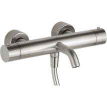 Ponsi Rubinetteria - Thermostatischer Badmischer aus Edelstahl aisi 316 Ercos Stilox BTSTLXVA01 Termostatico - edelstahl gebürstet