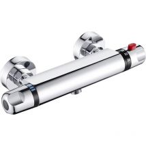 Csparkv - Thermostatischer Duschmischer, wandmontierter thermostatischer Duschmischer mit Sicherheitsknopf bei 38 °c, Verbrühungsschutz,