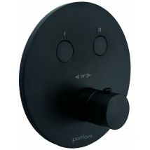 Compact Box - Unterputz-Thermostat-Armatur, für 2 Verbrauchsgeräte, Schwarz matt CPT018NO - Paffoni