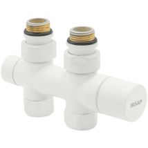 Thermostatisches Handtuchventil Mit Geradem T-stück Und Rücklauf, Achsabstand 50 Mm, Mit Anschlüssen