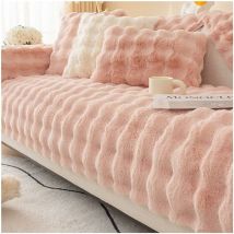 Ersandy - Thick Rabbit Plush Sofa Cushion, 2023 New Non-Slip Sofa Cover, Fluffy Warm Soft Shaggy Plush Couch Cover, Sofa Slipcover Furniture