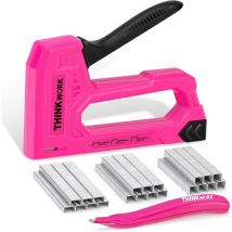 Agrafeuse légère pour bois – Agrafeuse rose avec 2100 agrafes JT21 0,6 cm, 1,6 cm, 0,9 cm - Thinkwork