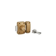 Verrou trafic 6 double cylindre 45 mm, epoxy or, 4 clés