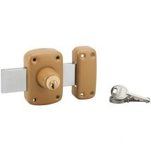 Thirard - Verrou double entrée Corvette pour porte de garage, cylindre 30mm, pêne 160mm, acier, 3 clés, époxy bronze
