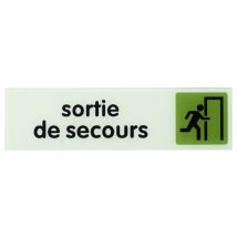 Plaque signalétique 170x45mm sortie de secours avec adhésif - Thirard