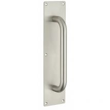 Poignee tirag+plaque inox 75x300