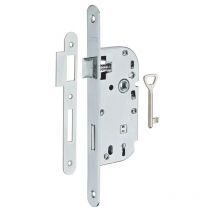 Thirard - Serrure encastrable à clé pour porte de chambre, axe 40mm, bouts ronds, zingué, 1 clé